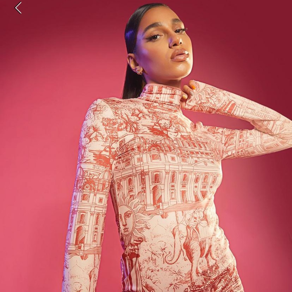 Renaissance long sleeve mini dress